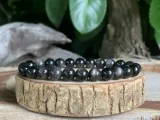 Bracelet Obsidienne Argentée AA Mexique Rare