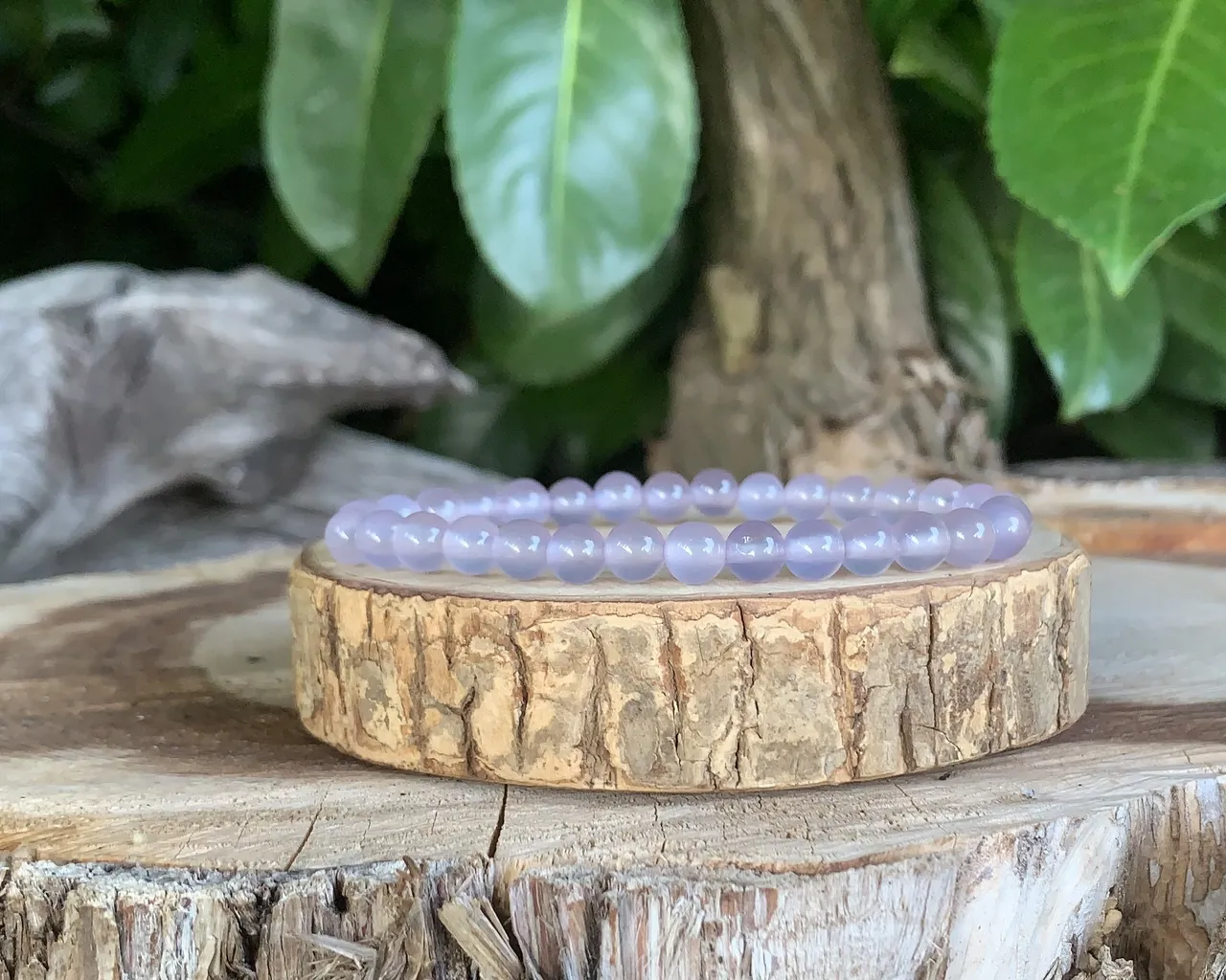 Bracelet Calcédoine violette AAA 