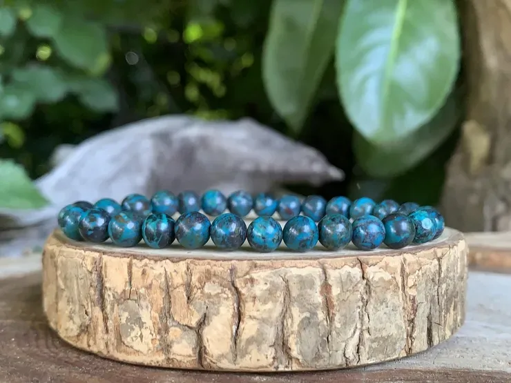 Bracelet Chrysocolle AAA - Congo - Pierre Naturelle  Top Qualité (la meilleure)