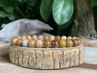 Bracelet Bois Fossile A Naturel
