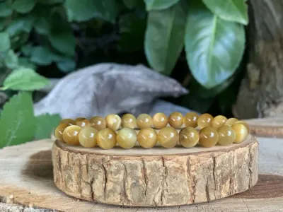 Bracelet Œil-de-Tigre doré AA 