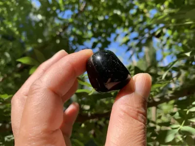 Pierre roulée Naturelle Obsidienne Noire A