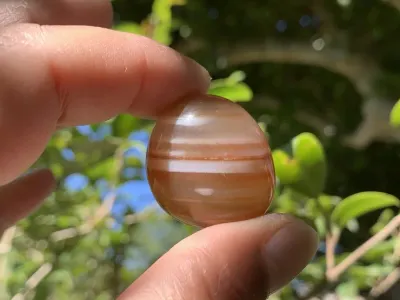 Pierre roulée Cornaline rubanée AA - Pierre Naturelle Qualité Supérieure (28 g) Brésil