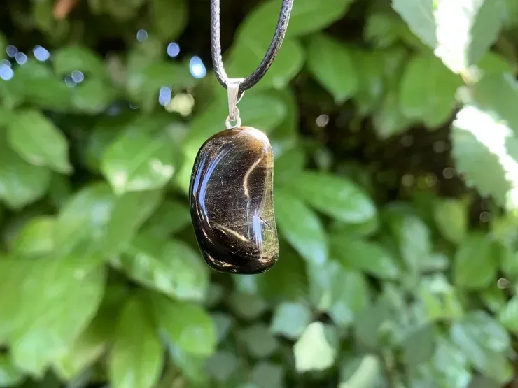 Pendentif Obsidienne Dorée A