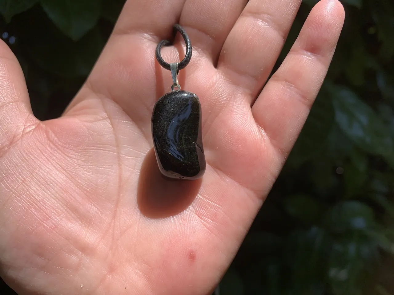 Pendentif Obsidienne Dorée A