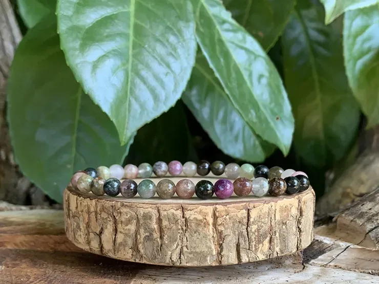 Bracelet Tourmaline Multicolore A Protection et Bien-être - Pierre Naturelle Namibie