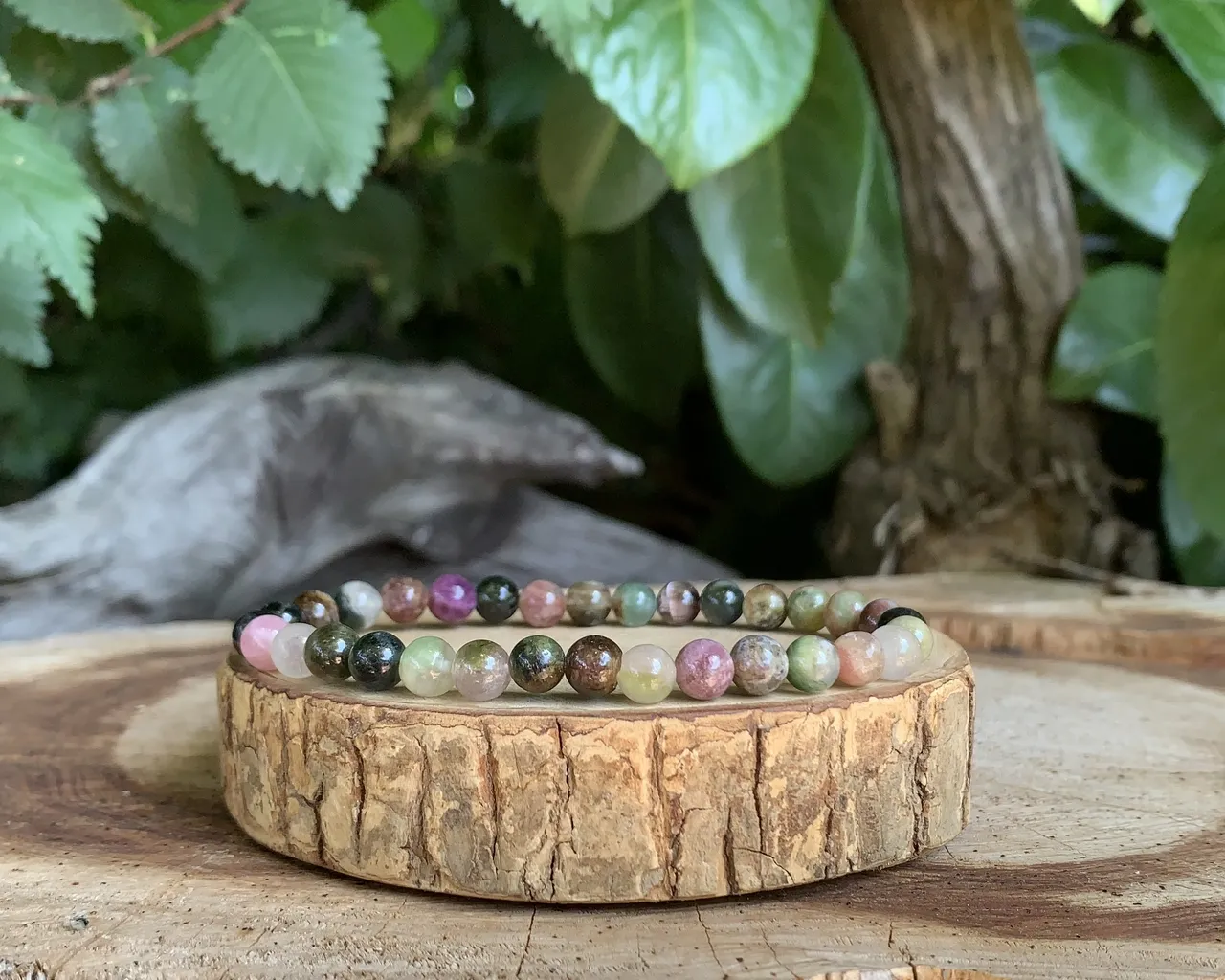 Bracelet Tourmaline Multicolore A Protection et Bien-être - Pierre Naturelle Namibie