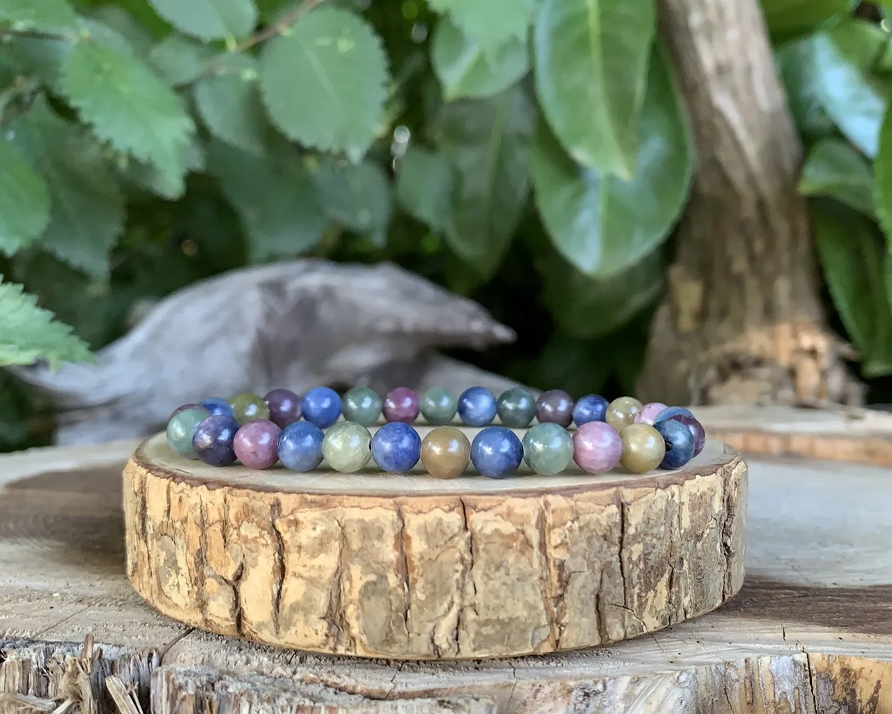 Bracelet Saphir multicolore A - Inde - Pierre Précieuse Naturelle