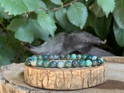 Bracelet Chrysocolle AA - Pérou - Pierre Naturelle Qualité Supérieure