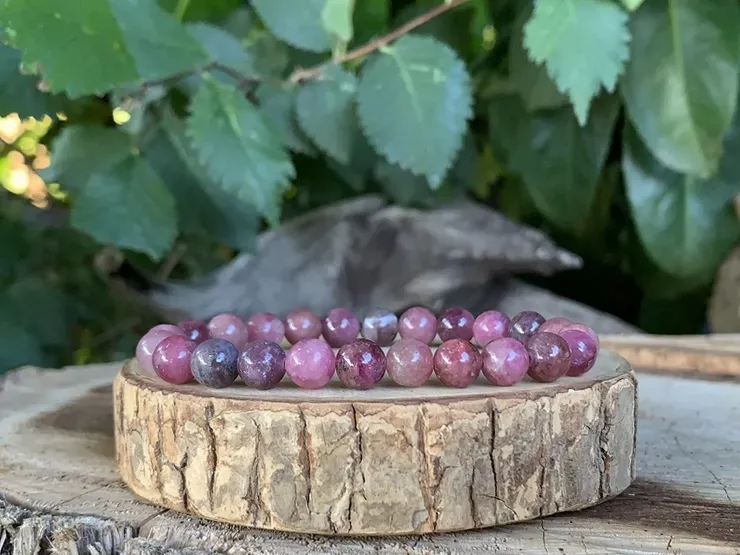 Bracelet Tourmaline Rose A+ - Charisme et Vitalité - Pierre Naturelle Rare Namibie