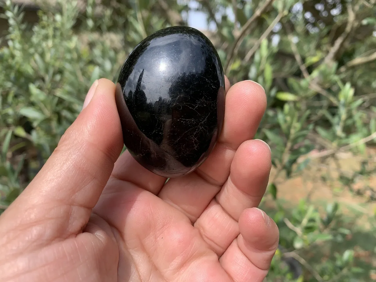 Galet rond Tourmaline Noire AA (120 g) - Brésil - Pierre Naturelle Qualité Supérieure