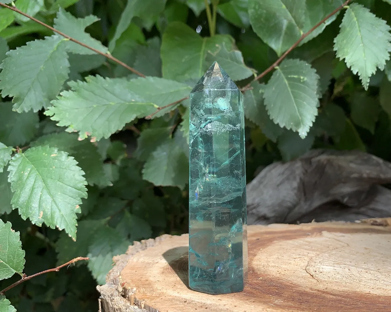 Pointe 6 faces Fluorine Verte Extra Chine - Cristal Top Qualité (la meilleure)