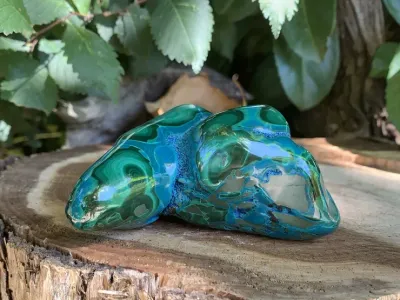 Malachite/Chrysocolle/Azurite Extra (370 g) Afrique - Pierre Naturelle Rare Top Qualité (la meilleure)