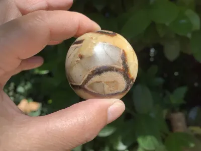 Galet rond Septaria AA (114 g) - Madagascar - Pierre Naturelle Qualité Supérieure
