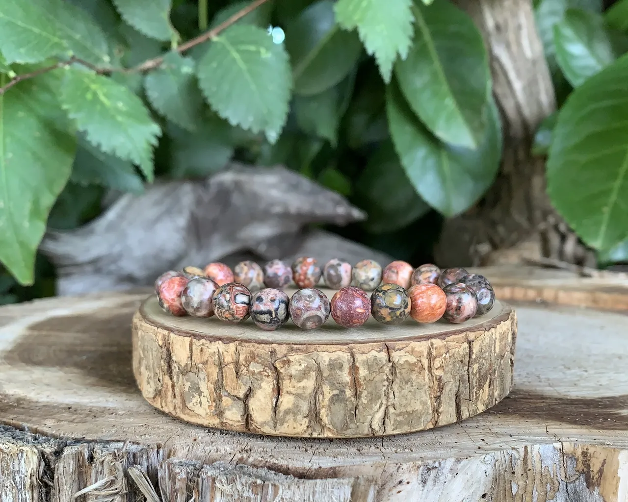 Bracelet Jaspe Léopard AA - Connexion Animal Totem - Pierre Naturelle Madagascar Qualité Supérieure