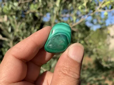 Pierre roulée Malachite AA (20 g) - Congo - Pierre Naturelle Qualité Supérieure