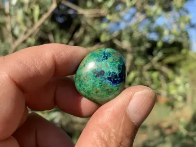 Pierre roulée Azurite/Malachite AA+ (20 g) - Pérou - Pierre Naturelle Rare Qualité Exceptionnelle