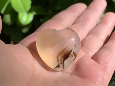 Cœur Agate du Botswana AA (21 g) - Afrique Australe - Pierre Naturelle Qualité Supérieure