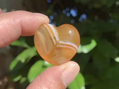 Cœur Cornaline Rubanée Extra (18 g) - Brésil - Pierre Naturelle Top Qualité (la meilleure)