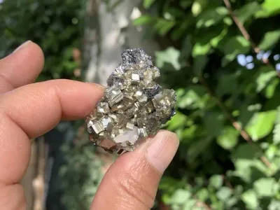 Sphalérite Quartz Pyrite AA - Amas cristaux bruts Naturels Rares