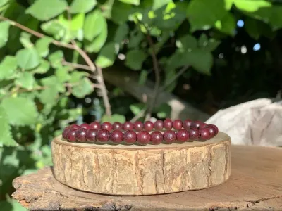 Bracelet Spirituel en Bois de Santal rouge d'Inde