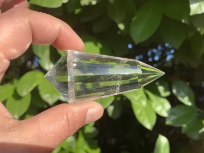 Pointe Vogel Quartz Blanc AAA Naturel 24 faces - Outil curatif - vibration très élevée et extrêmement pure