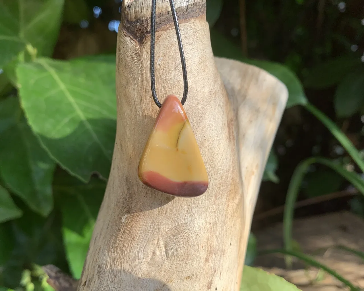 Cordon et Pendentif Jaspe Mokaïte AA - Canada - Pierre Naturelle Qualité Supérieure