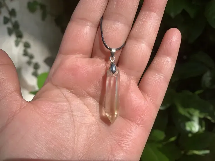 Cordon et pointe Citrine AA - Pierre Naturelle Rare (non chauffée) Brésil