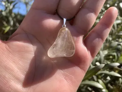 Cordon et Quartz Rutilé Doré A - Puissance et Force Mentale - Pierre Naturelle Brésil