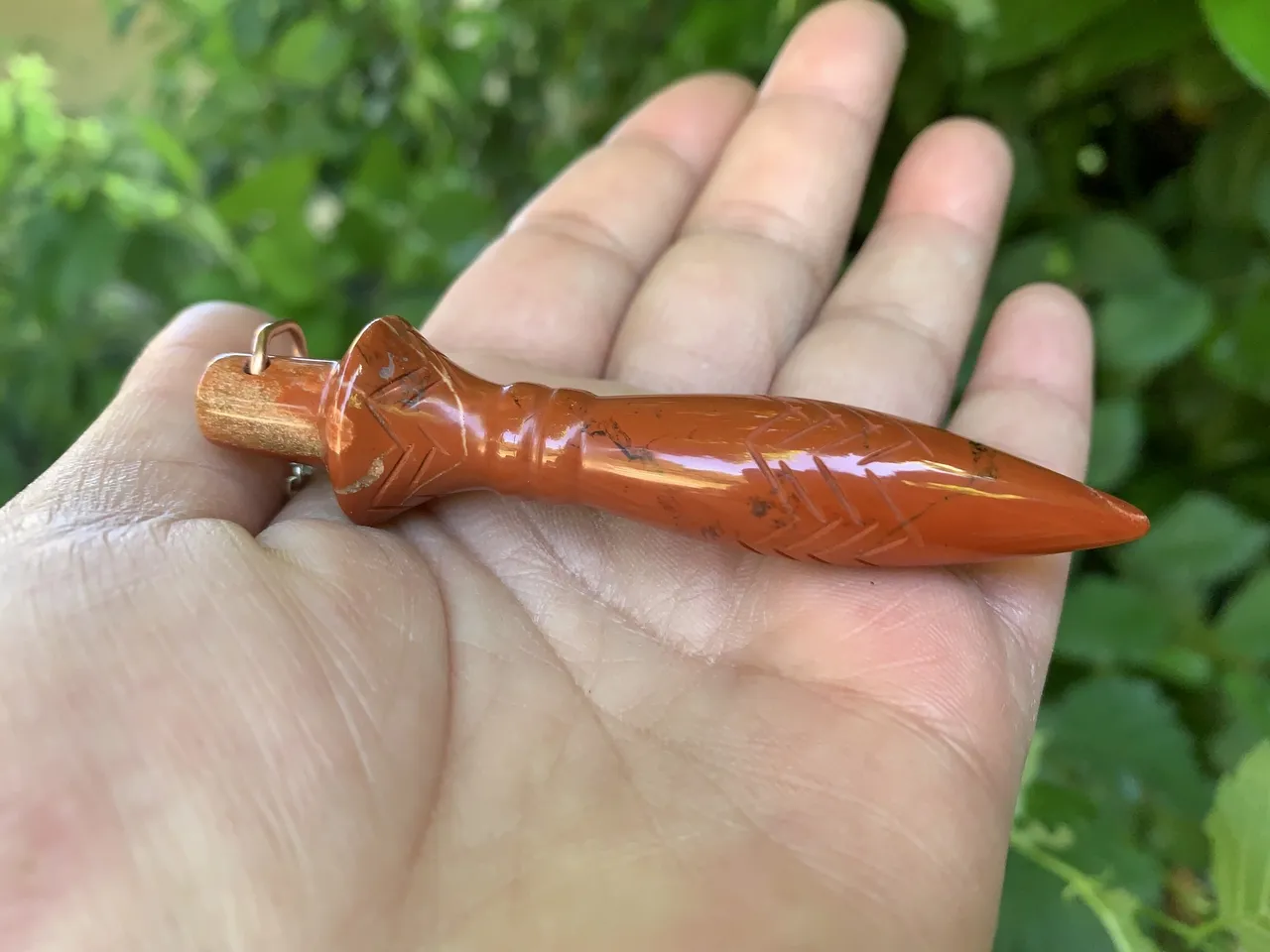 Pendule de Thot Jaspe rouge Extra Naturel - Pierre Top Qualité (la meilleure)