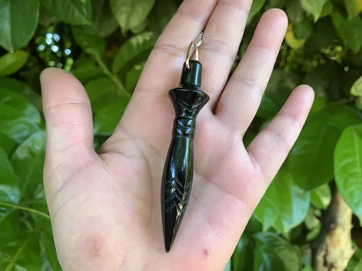 Pendule de Thot Obsidienne Noire AA - Pendule Professionnel Pierre Naturelle Qualité Supérieure