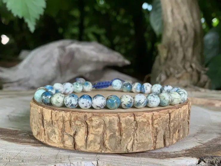 Bracelet Jaspe K2 AA - Afghanistan - Pierre Naturelle Rare Qualité Supérieure