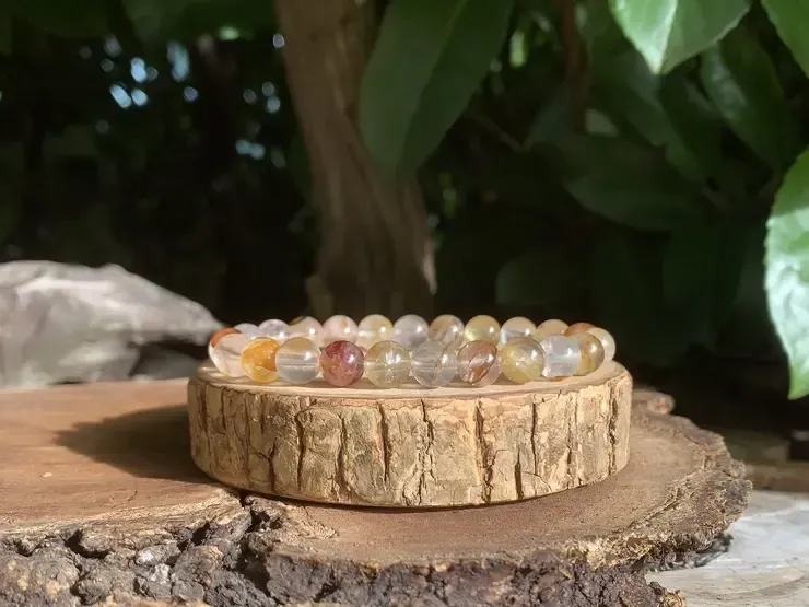 Bracelet Quartz ferrugineux naturel AA - Force Vitale & Ancrage