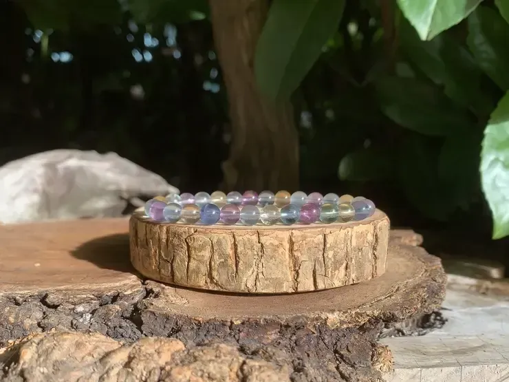 Bracelet Fluorite multicolore naturelle AAA - Intellect & Idées de génie