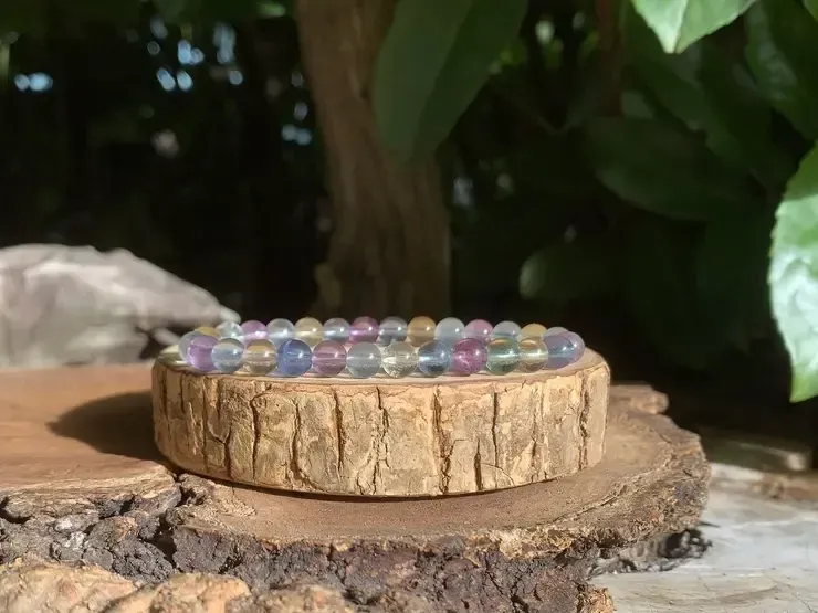 Bracelet Fluorite multicolore naturelle AAA - Intellect & Idées de génie