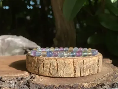 Bracelet Fluorite multicolore naturelle AAA - Intellect & Idées de génie Bracelet Fluorite multicolore naturelle AAA - Intellect & Idées de génie