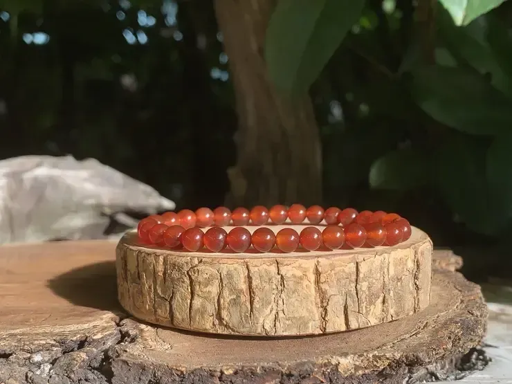 Bracelet Cornaline rouge AA - Vitalité & Confiance en soi - Brésil