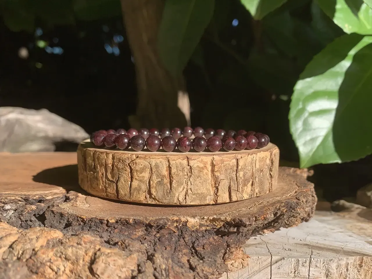 Bracelet Grenat rouge naturel A - Force vitale & Charisme