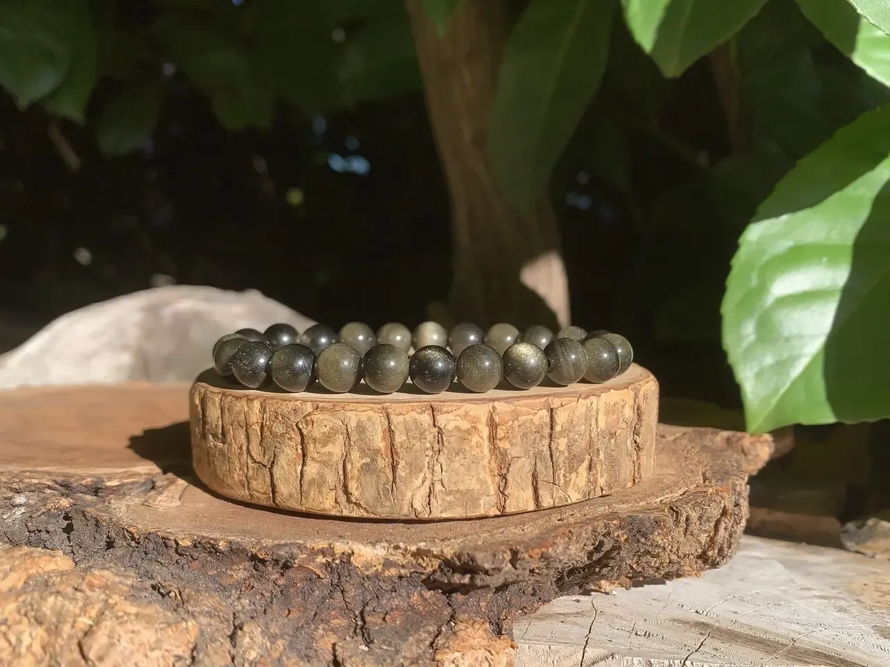 Bracelet Obsidienne dorée naturelle AA - Protection & Éveil