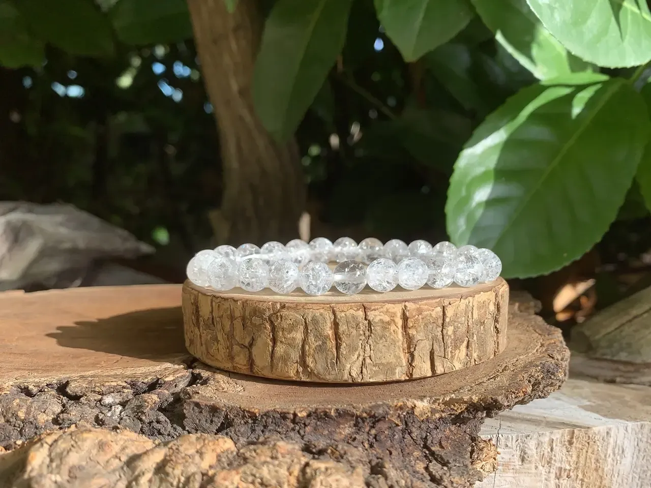 Bracelet Cristal de roche crack A+ - Lumière & Sagesse