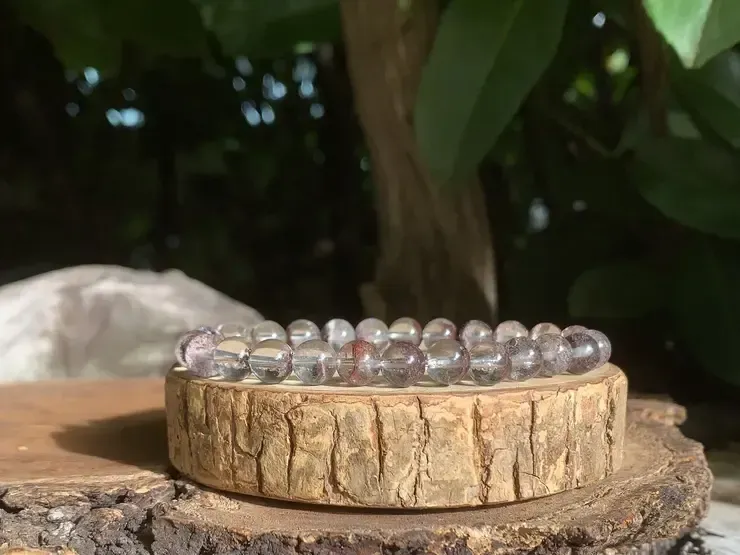 Bracelet énergétique quartz chlorite naturel grade AA 