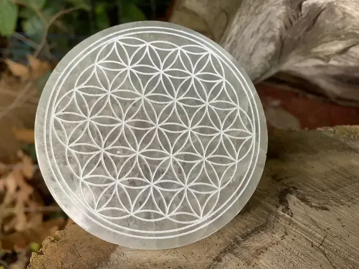 Fleur de Vie Sélénite A+ naturelle - Purification & Rechargement