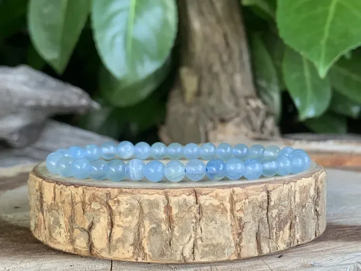 Bracelet Calcite bleue AAA - Mexique - Pierre Naturelle Top Qualité (la meilleure)
