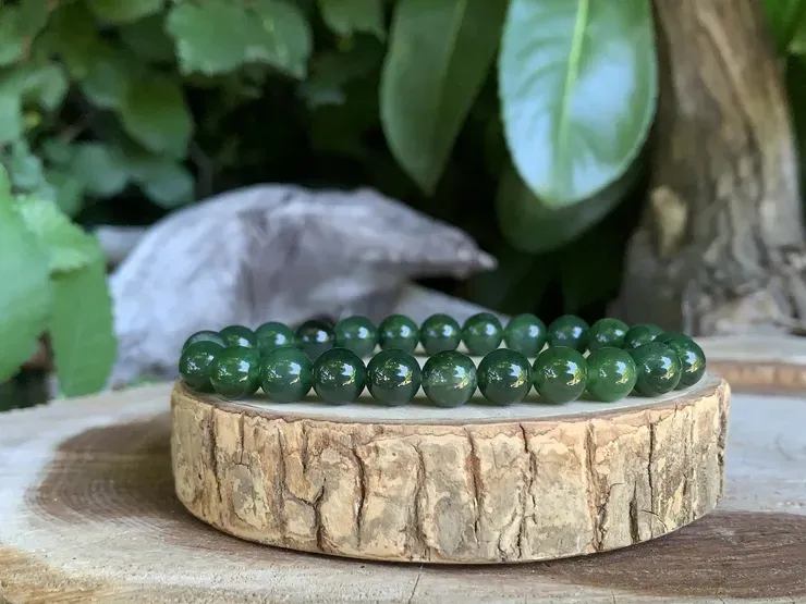 Bracelet Jade Néphrite AA+ - Canada - Pierre Naturelle Qualité Exceptionnelle