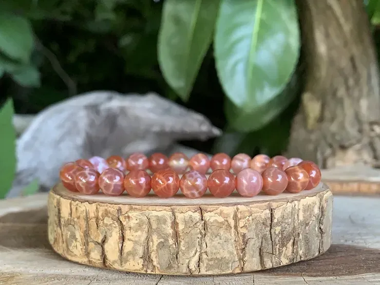 Bracelet Agate Peau de Serpent AAA - Équilibre l’aura et les corps énergétiques - Pierre Naturelle Mexique