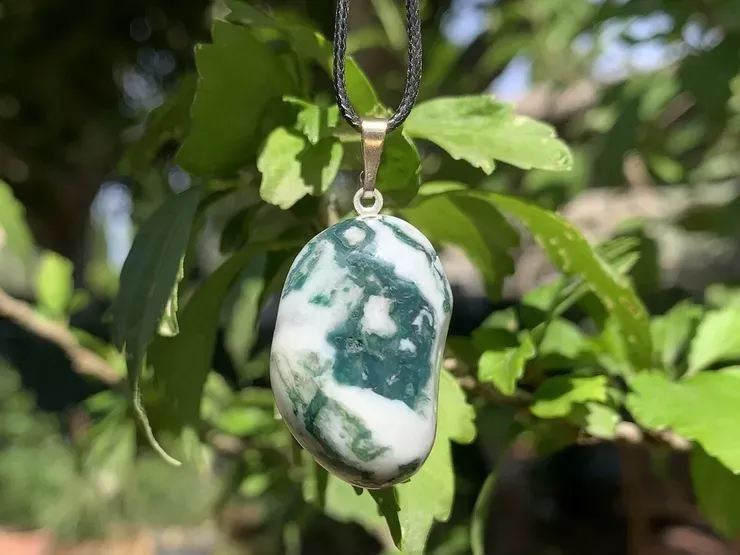 Pendentif Agate Arbre A - Equilibre émotionnel - Pierre Naturelle Inde pendentif Agate Arbre A - Equilibre émotionnel