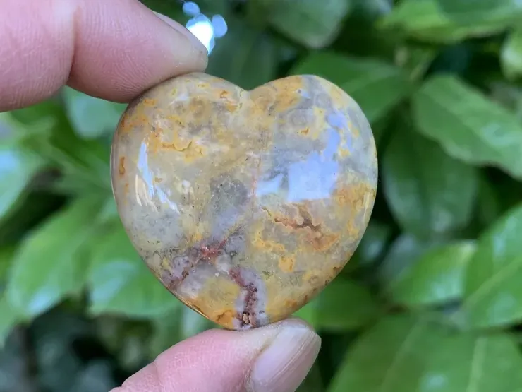 Cœur Agate Crazy Lace AAA (31 g) - Mexique - Pierre Naturelle Qualité Exceptionnelle