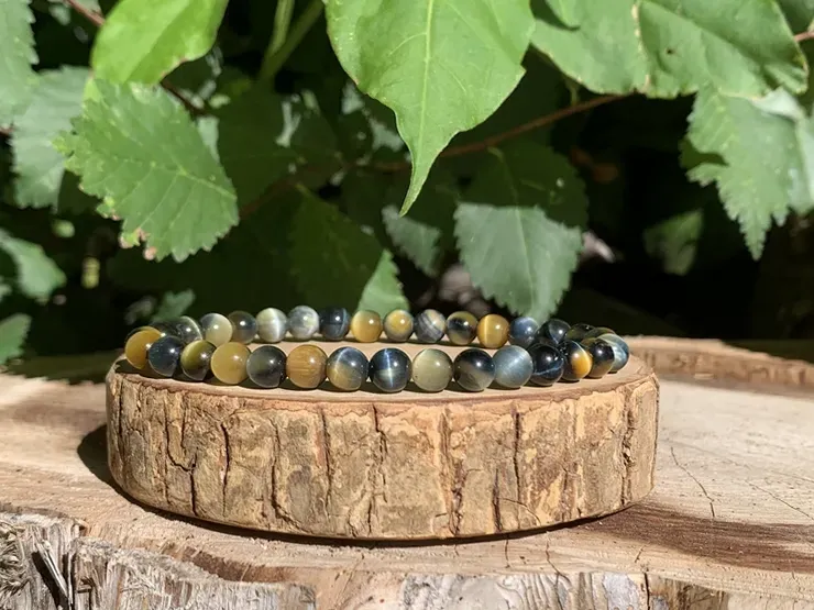 Bracelet œil de faucon doré AAA naturel — Afrique du Sud