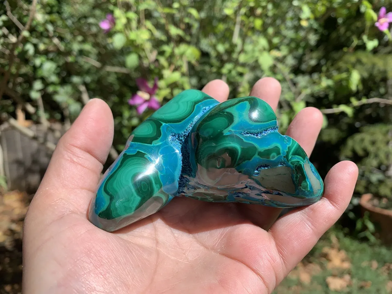 Malachite chrysocolle azurite naturelle – Pièce unique en forme libre d'Afrique