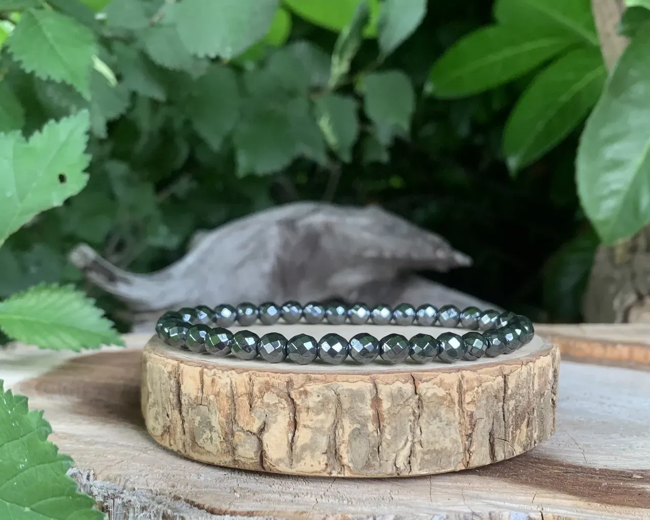 Bracelet Hématite facettée AA Naturelle - Chine Bracelet Hématite facettée AA Naturelle - Chine